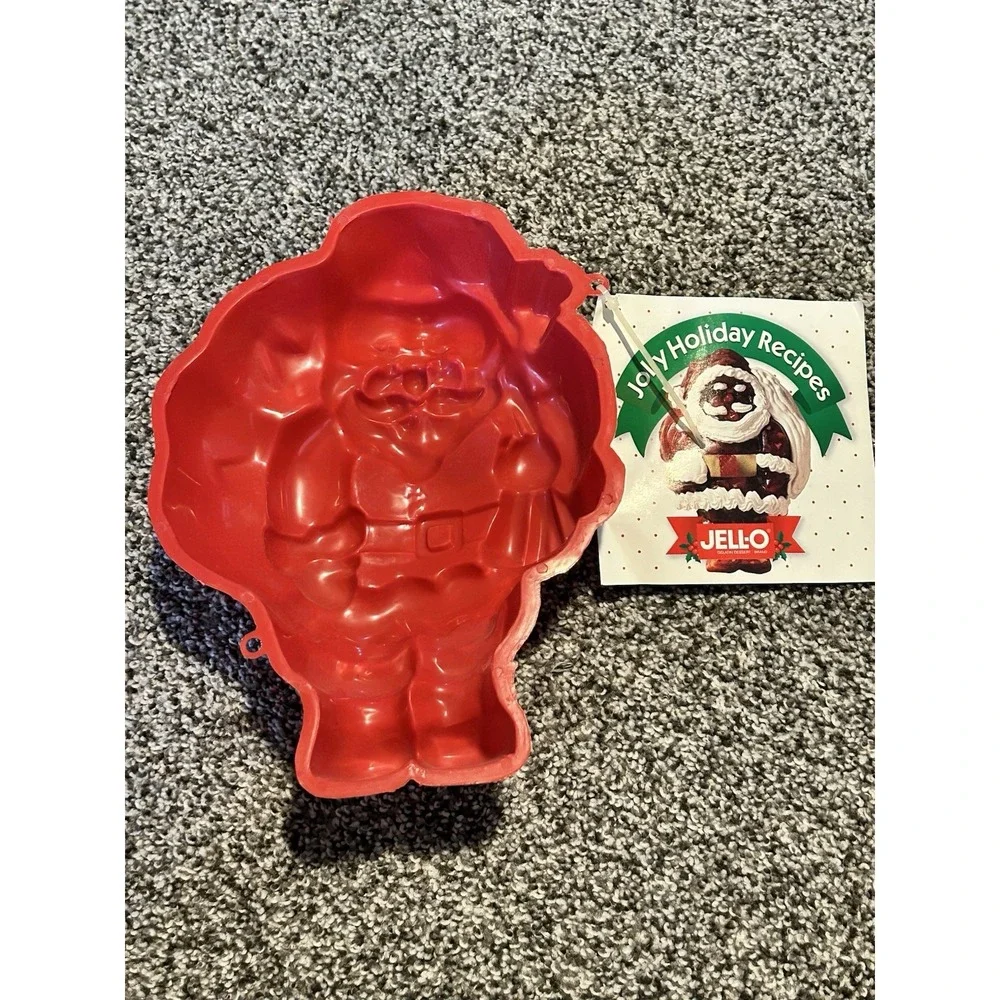 Vintage 1990 Red Santa Holiday Jello Mold‎ Gelatin Plastic Kitchen Dessert